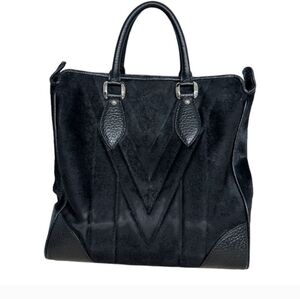 Louis Vuitton Black Ponyskin 3-Section Shopper